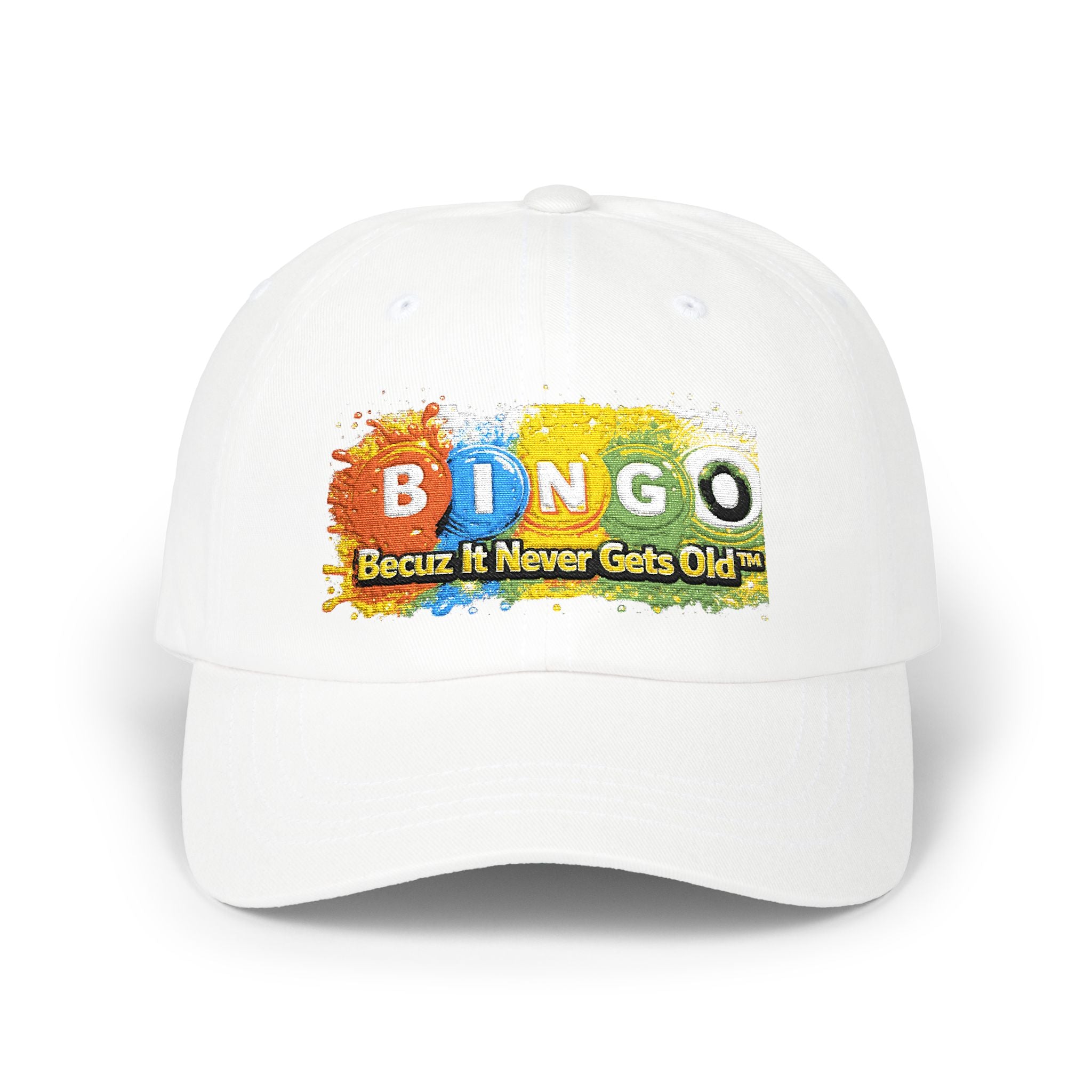 BINGO Becuz It Never Gets Old Hat | Bingo Baseball Cap | Adjustable Unisex Bingo Gift Hat