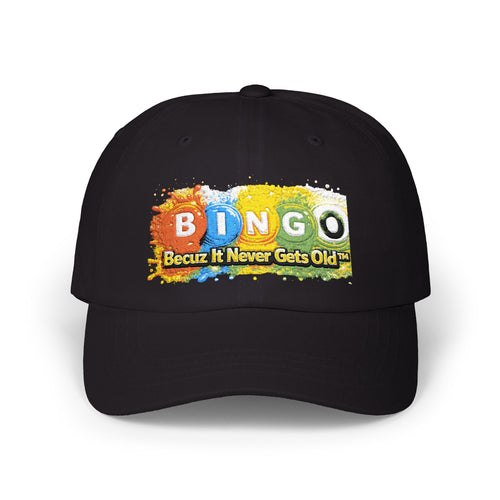 BINGO Becuz It Never Gets Old Hat | Bingo Baseball Cap | Adjustable Unisex Bingo Gift Hat