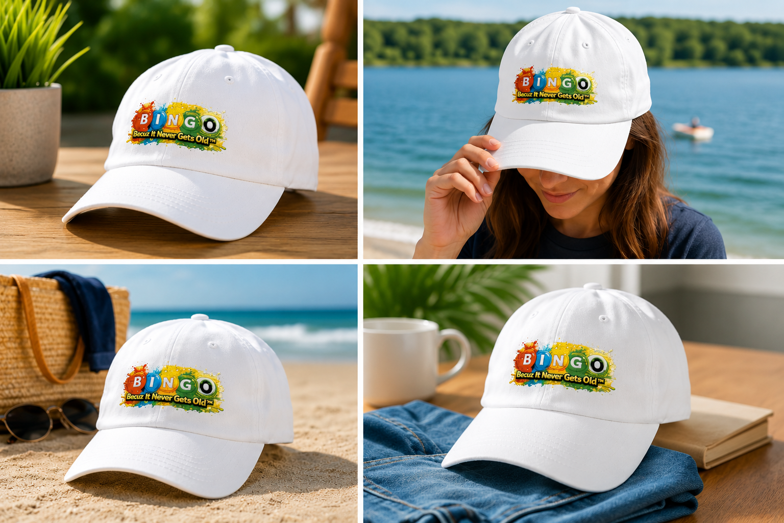 BINGO Becuz It Never Gets Old Hat | Bingo Baseball Cap | Adjustable Unisex Bingo Gift Hat